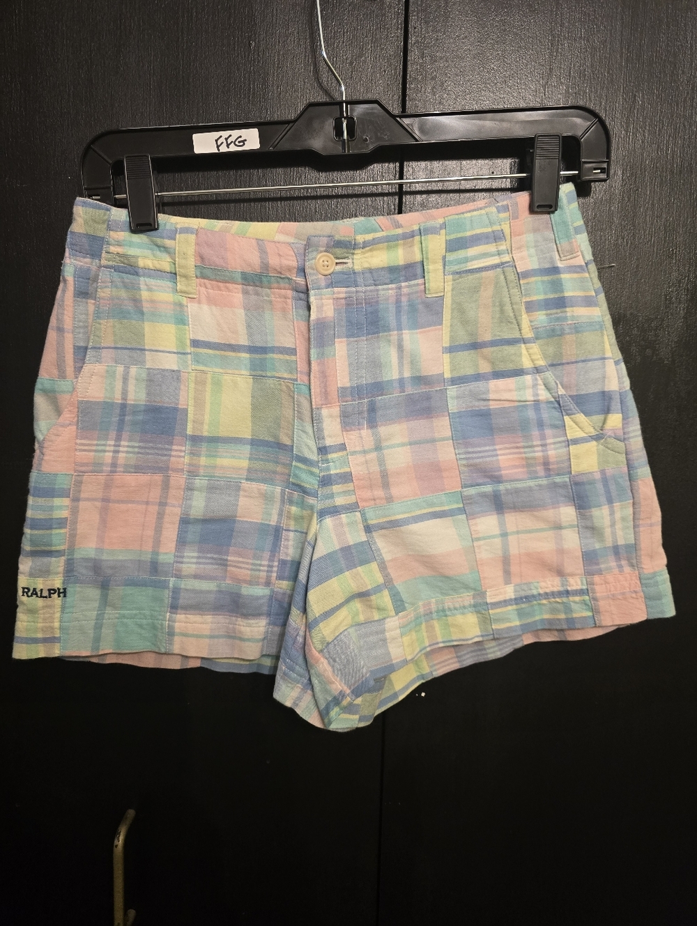 Ralph By Ralph Lauren Pastel Madras Cotton Shorts Size 0